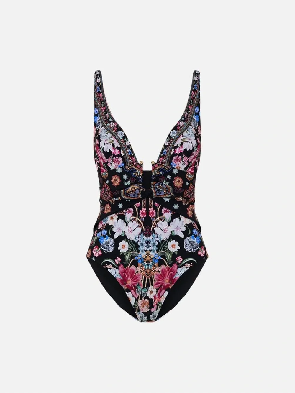$455 NWT CAMILLA U Ring Underwire One Piece Midnight in Monserrate size S